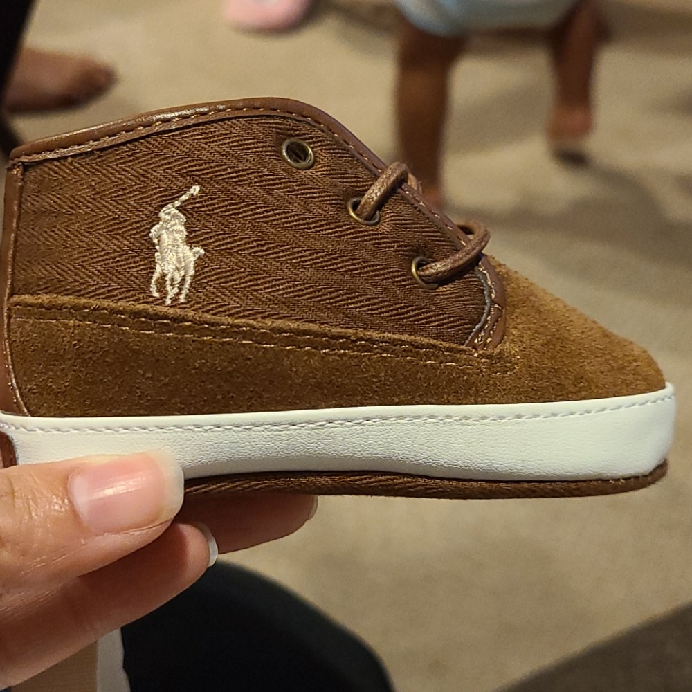 Ralph Lauren soft bottom baby booties